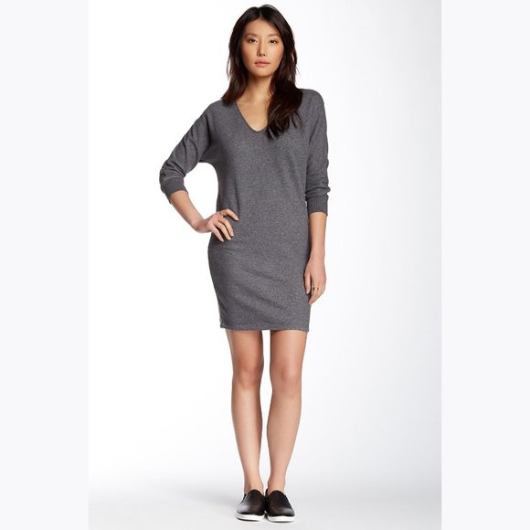 James Perse Dresses & Skirts - JAMES PERSE Gray Brushed Fleece Dolman Dress sz S